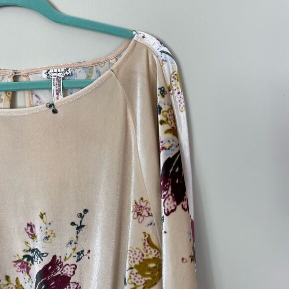 #139 FREE PEOPLE babe floral velvet bodysuit - Picture 6 of 14